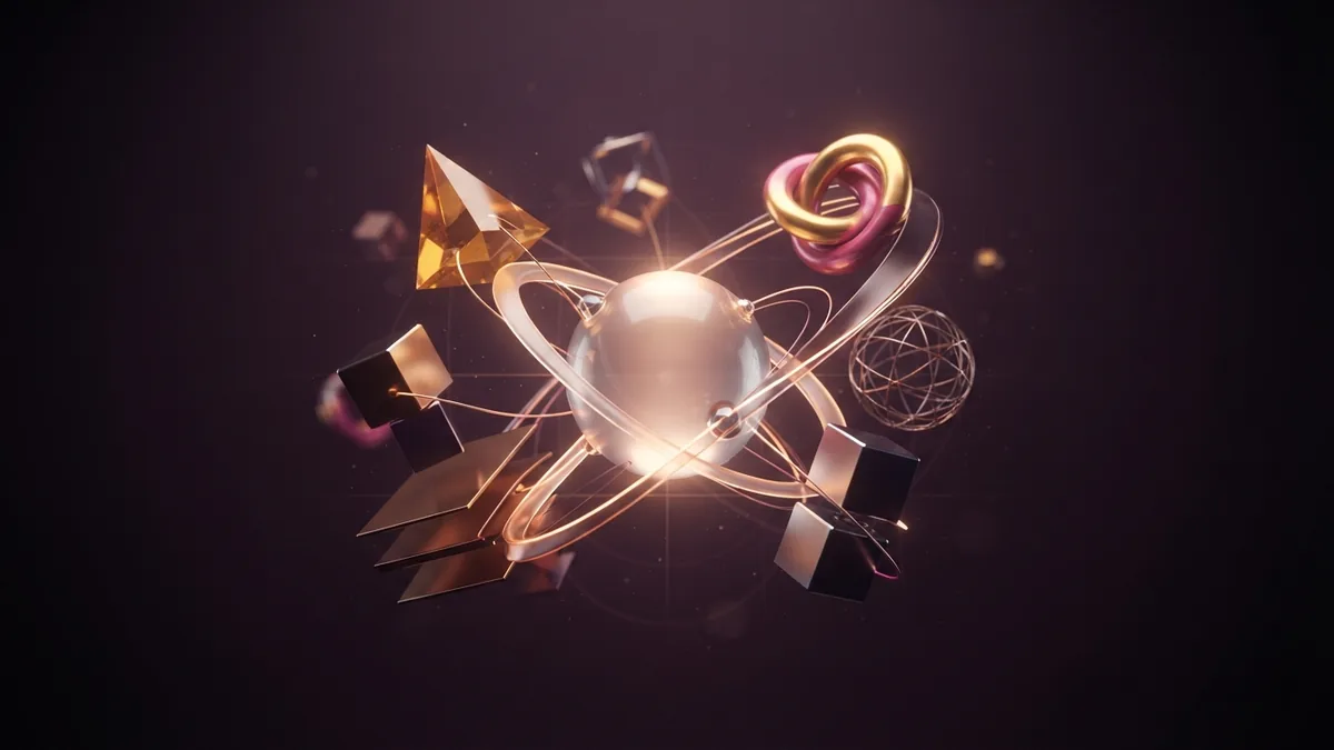 Translucent forms connect in a dark abstract network representing business relationships