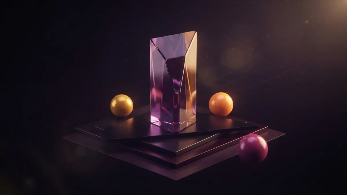 A faceted prism and balanced spheres suggest measured B2B marketing performance