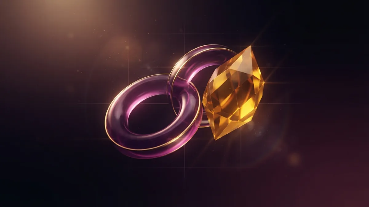 Startup loan options in abstract form Glass rings and an amber crystal reflecting different startup loan choices