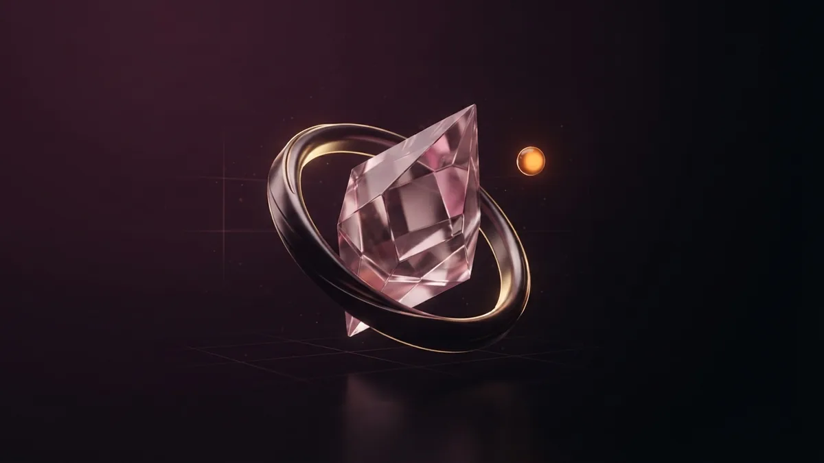 Faceted glass crystal and gold ring representing startup loan approval requirements