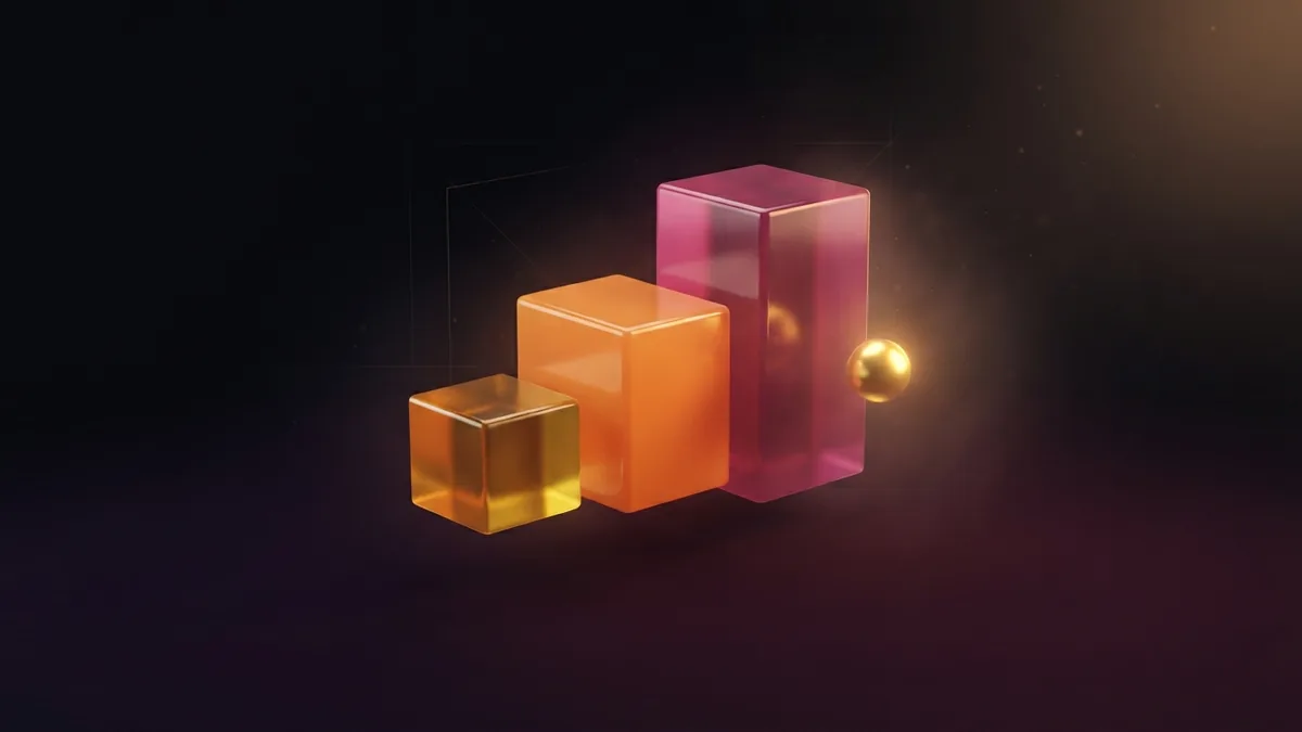 Different business types and tax needs Different glossy geometric blocks represent business types with distinct tax ID needs