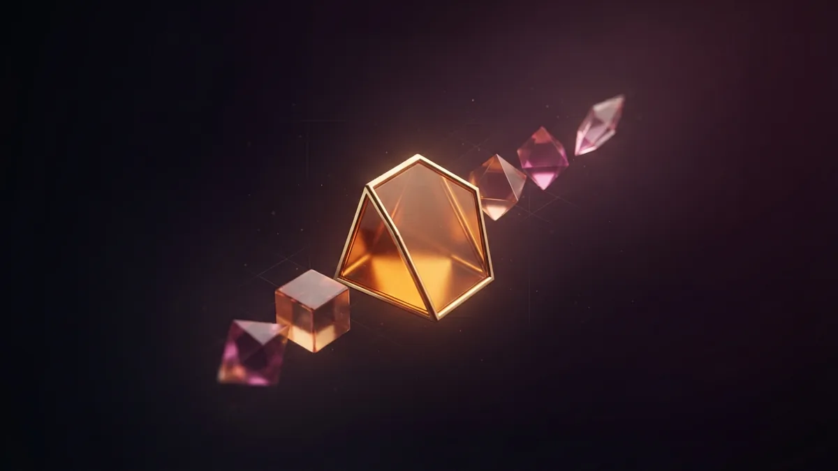 Finding a focused consulting niche Amber glass prism aligning with geometric forms to suggest a focused consulting niche