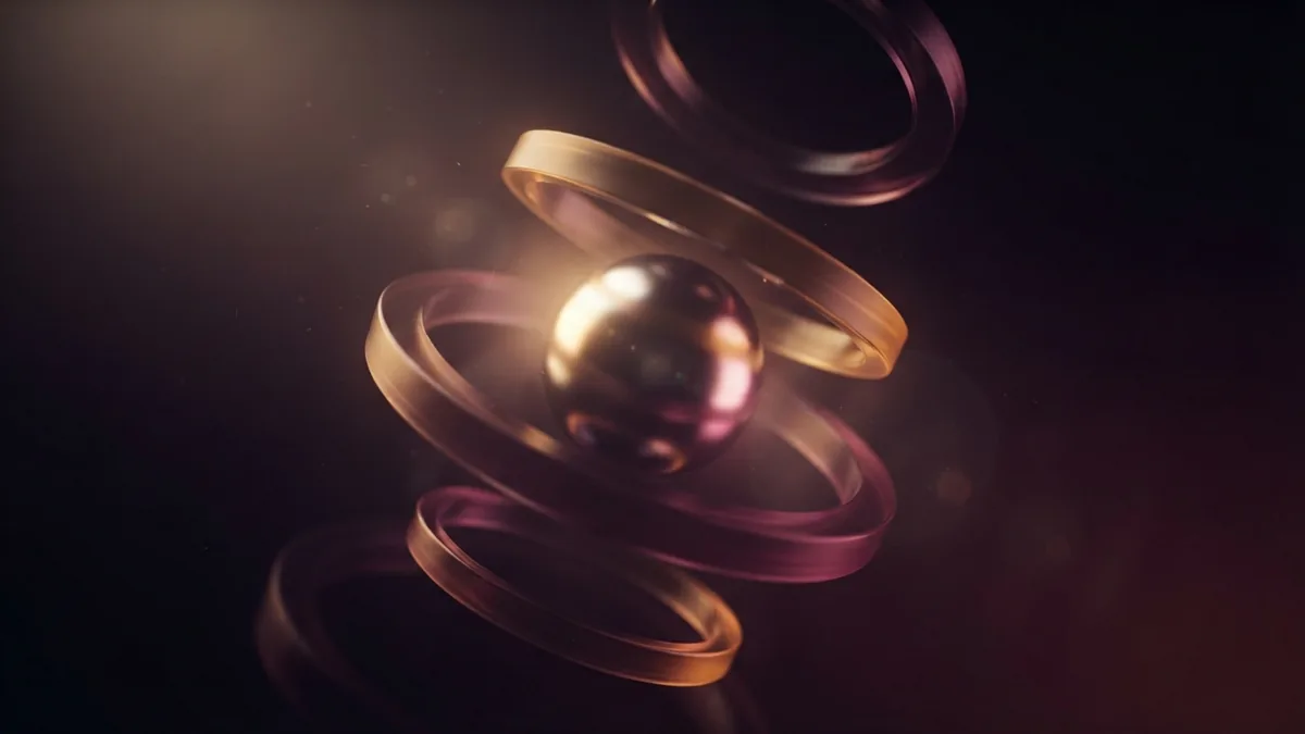 Metal sphere with glowing glass rings that suggest steady brand growth and trust