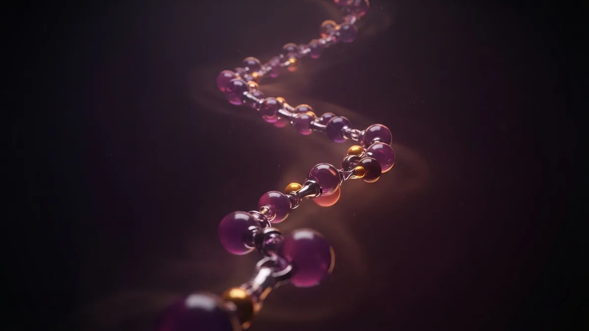 Linked glass spheres forming a rising path for business goals and shared direction
