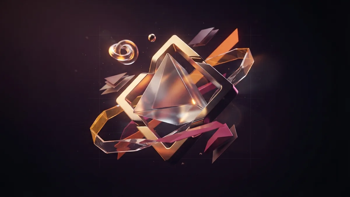 Setting sound agency foundations Glass prism framed by polished metal forms, suggesting sound business foundations