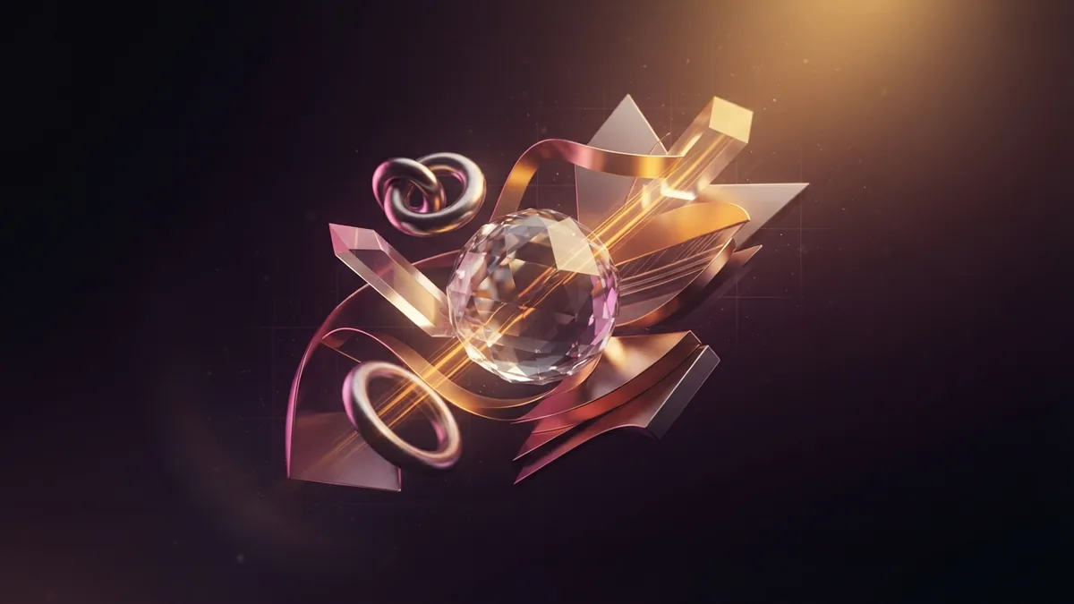 Glass and metal forms symbolizing customer research and the parts of a marketing strategy