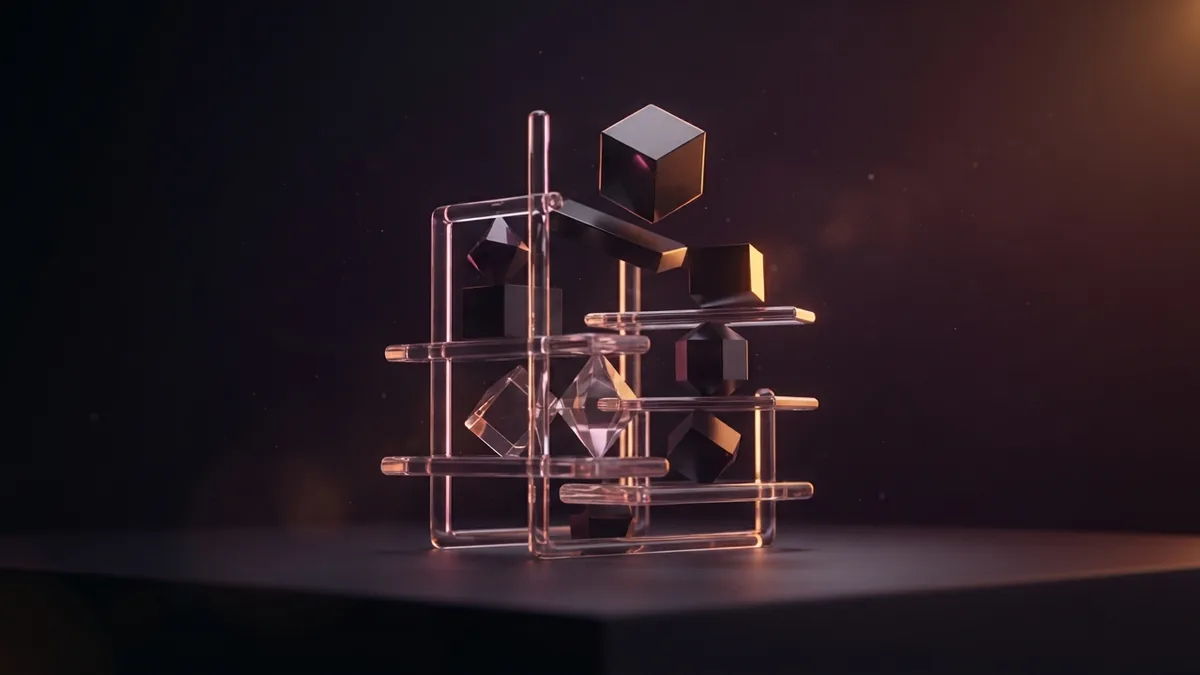 Balanced dark glass blocks reflecting the strain and risks of scaling a company